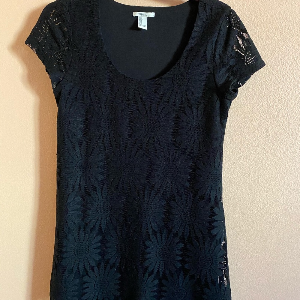 Black Lace Sunflower Dress